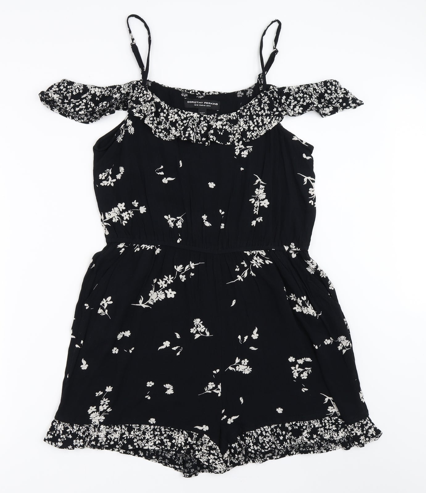 Dorothy Perkins Womens Black   Playsuit One-Piece Size 14