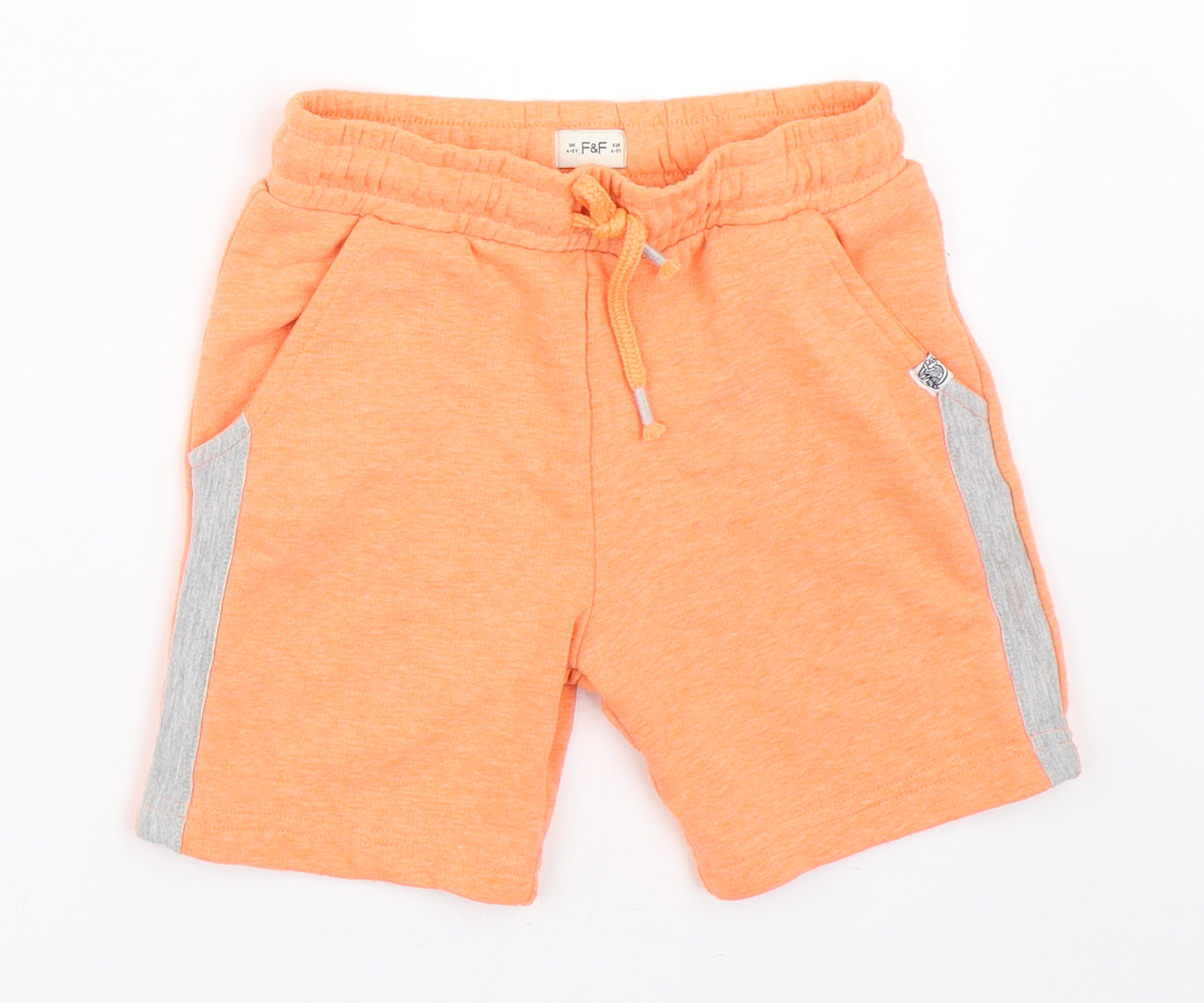 F&F Boys Orange   Sweat Shorts Size 4-5 Years
