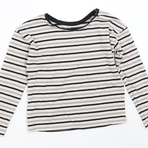 TU Girls Grey Striped  Basic T-Shirt Size 8 Years