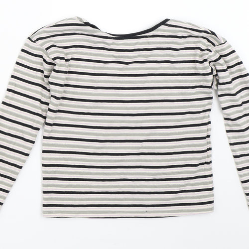 TU Girls Grey Striped  Basic T-Shirt Size 8 Years