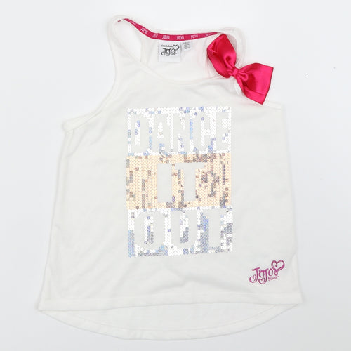 Nickelodeon Girls White   Basic Tank Size 9-10 Years  - Jojo Siwa