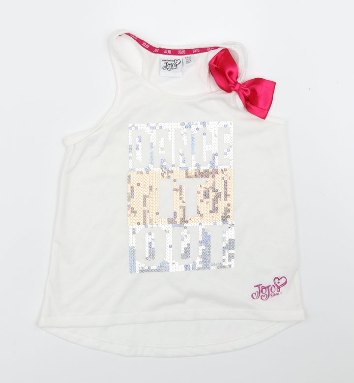 Nickelodeon Girls White   Basic Tank Size 9-10 Years  - Jojo Siwa