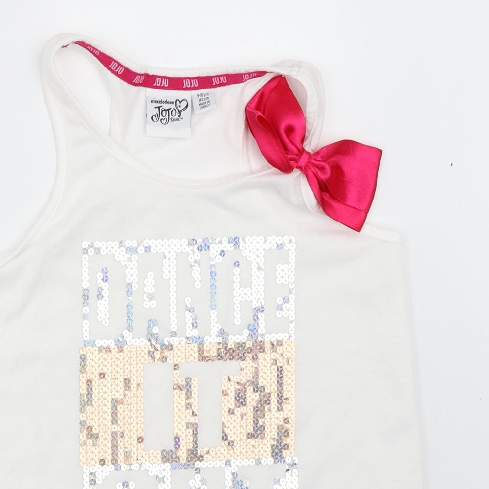 Nickelodeon Girls White   Basic Tank Size 9-10 Years  - Jojo Siwa