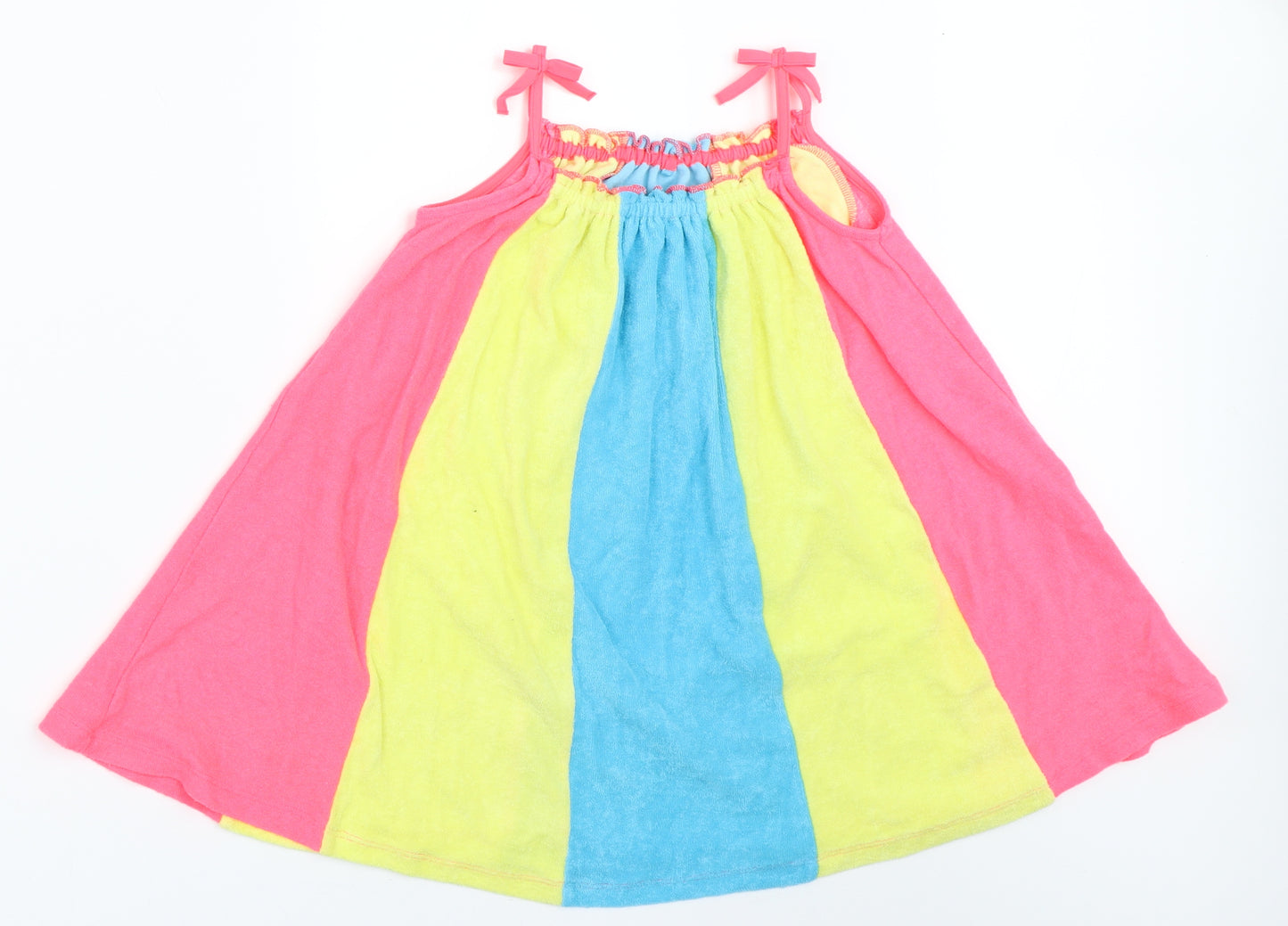 Marks and Spencer Girls Blue Colourblock  Fit & Flare  Size 3-4 Years  - beach towel dress