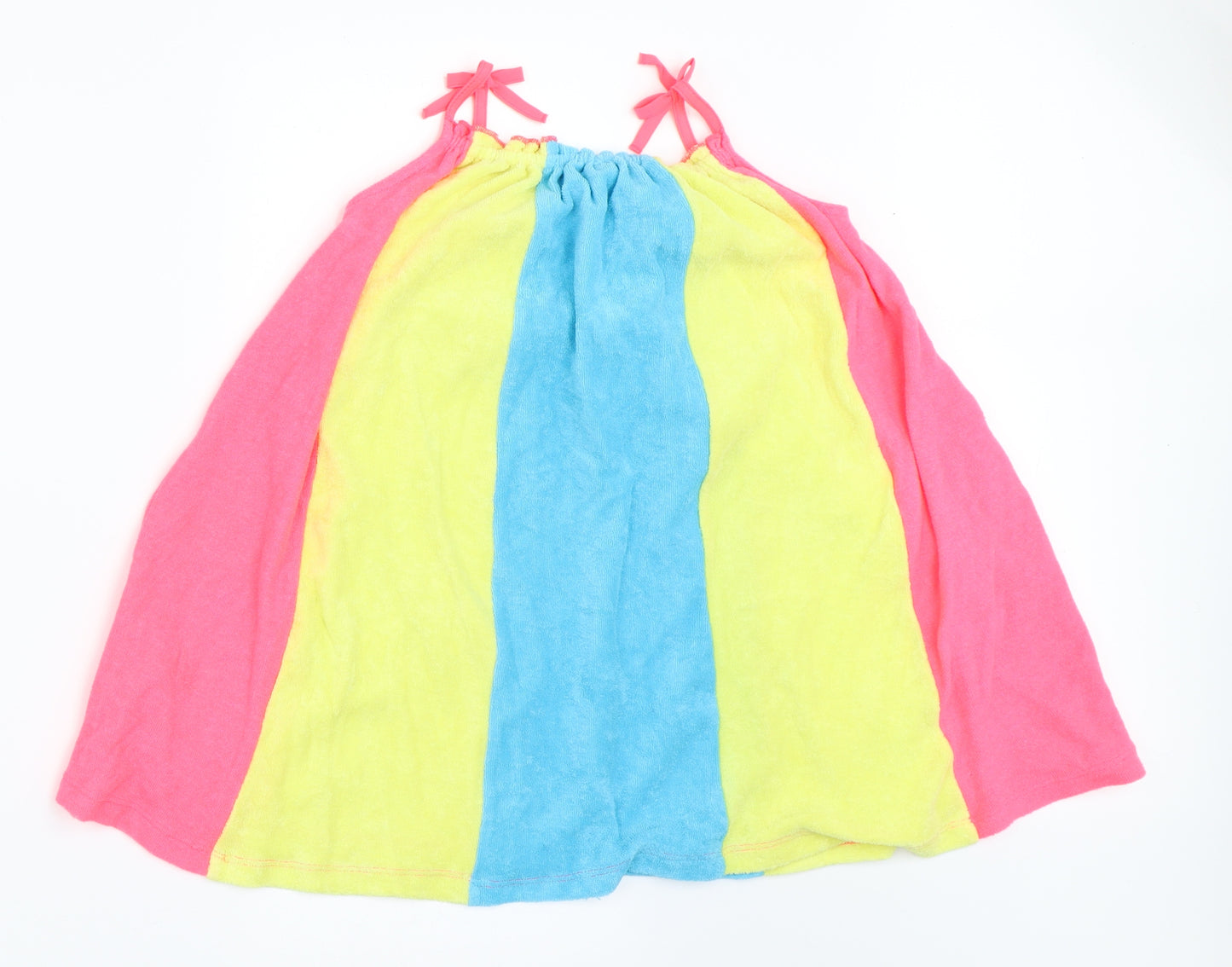 Marks and Spencer Girls Blue Colourblock  Fit & Flare  Size 3-4 Years  - beach towel dress