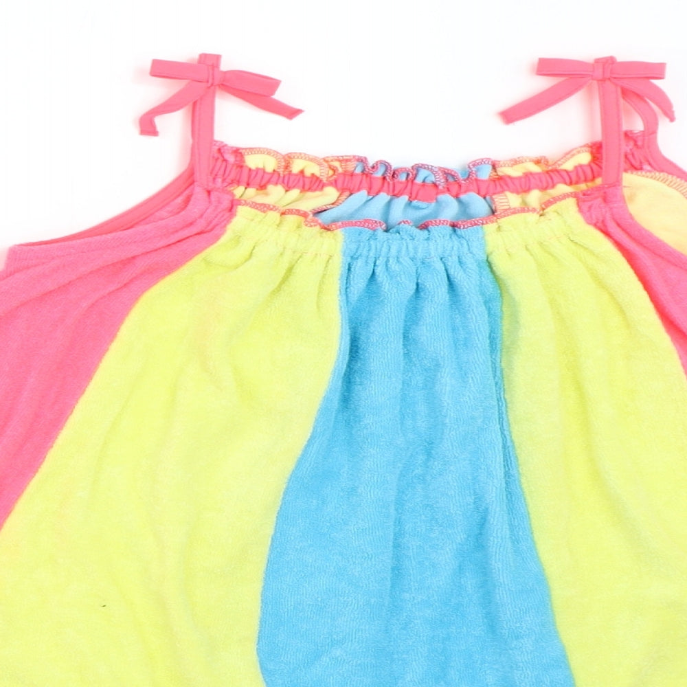 Marks and Spencer Girls Blue Colourblock  Fit & Flare  Size 3-4 Years  - beach towel dress