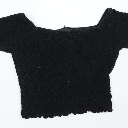 Topshop Womens Black   Cropped Blouse Size 6