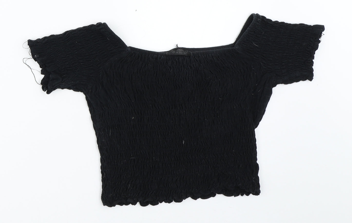 Topshop Womens Black   Cropped Blouse Size 6