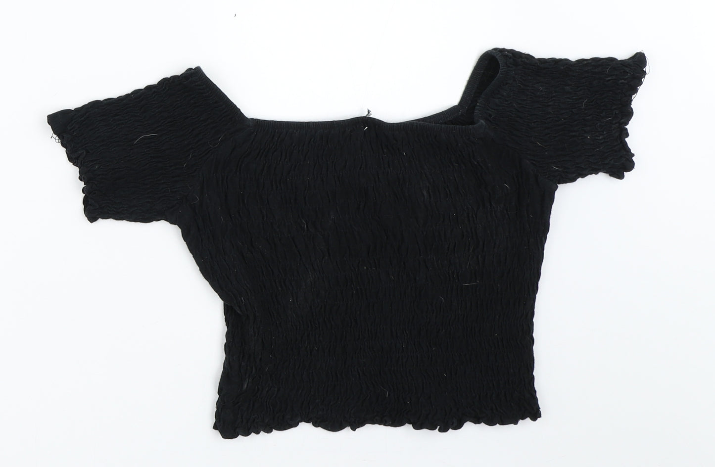 Topshop Womens Black   Cropped Blouse Size 6