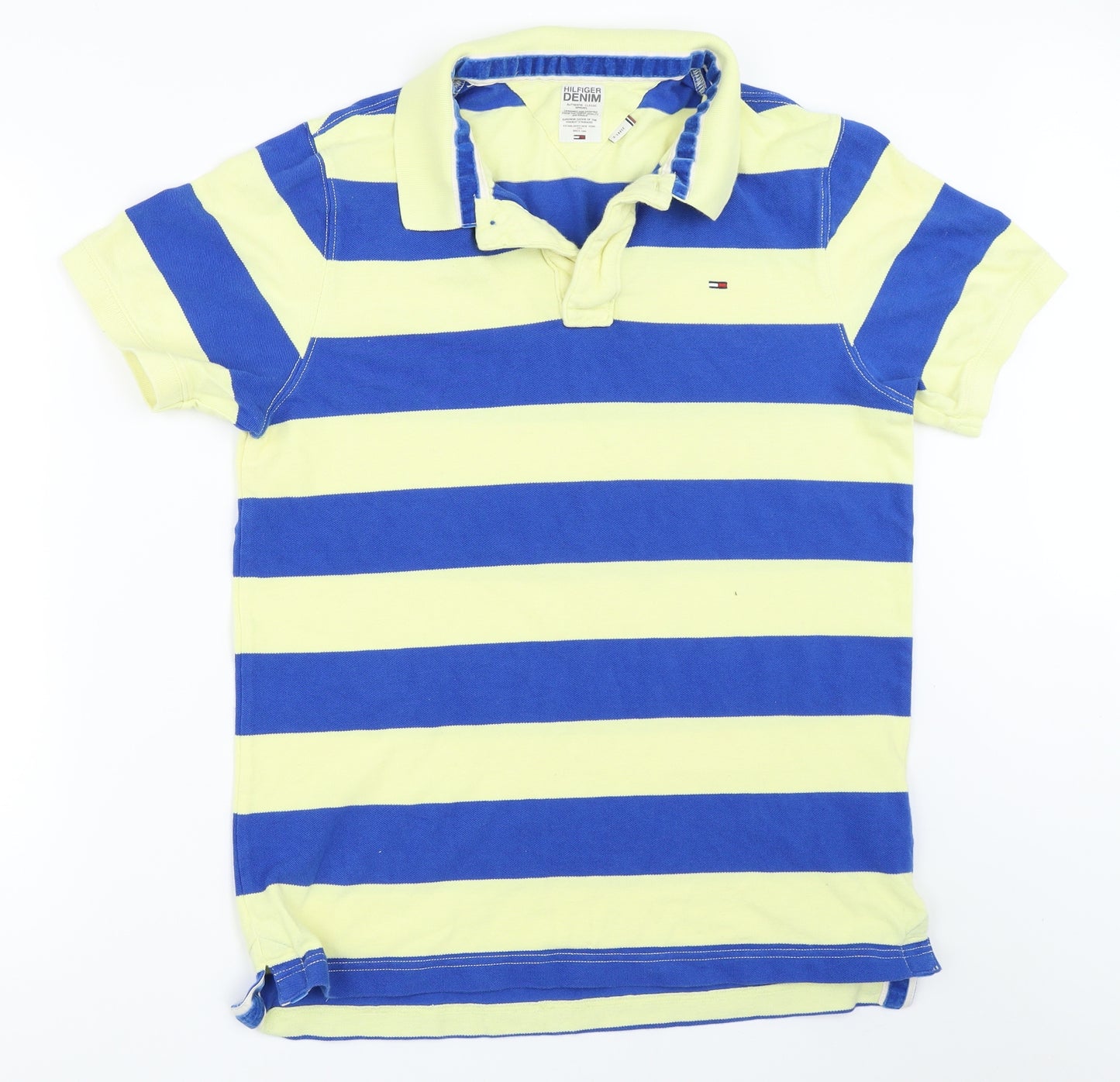 Tommy Hilfiger Mens Yellow Striped   Polo Size XL