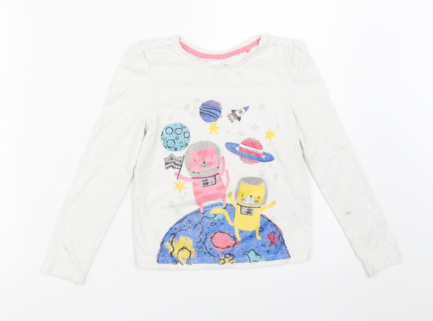 TU Girls White   Basic T-Shirt Size 4-5 Years