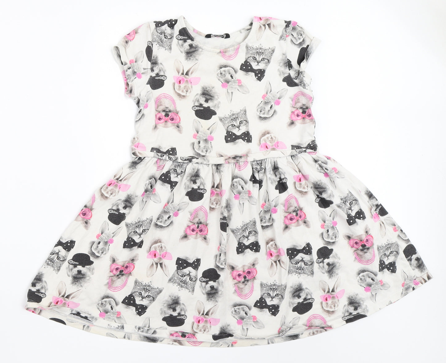 George Girls White   Skater Dress  Size 7-8 Years