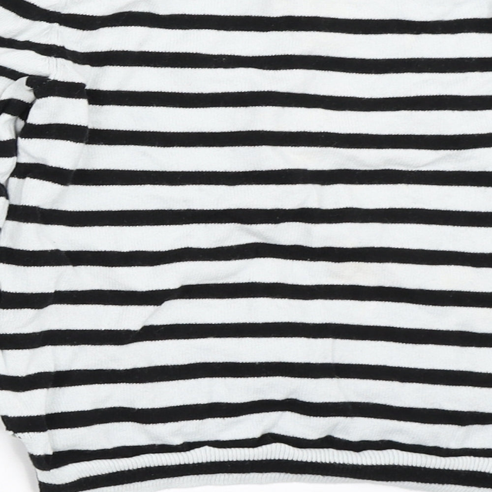 H&M Girls White Striped  Pullover Jumper Size 5-6 Years