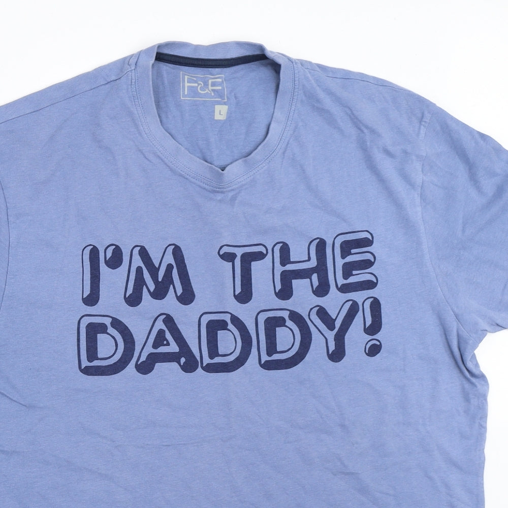 F&F Mens Blue    T-Shirt Size L