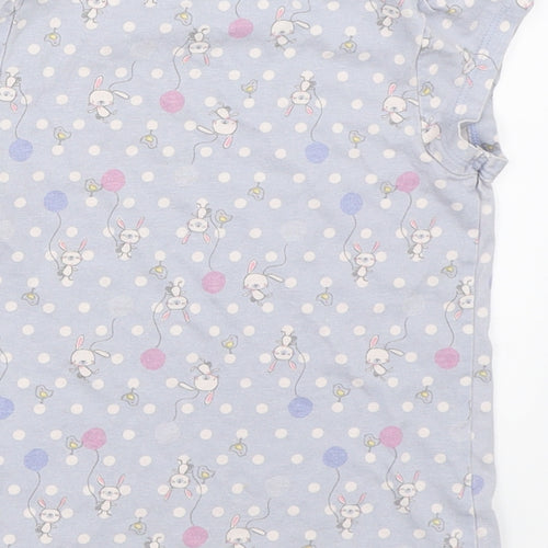 George Girls Blue Polka Dot  Basic T-Shirt Size 3-4 Years