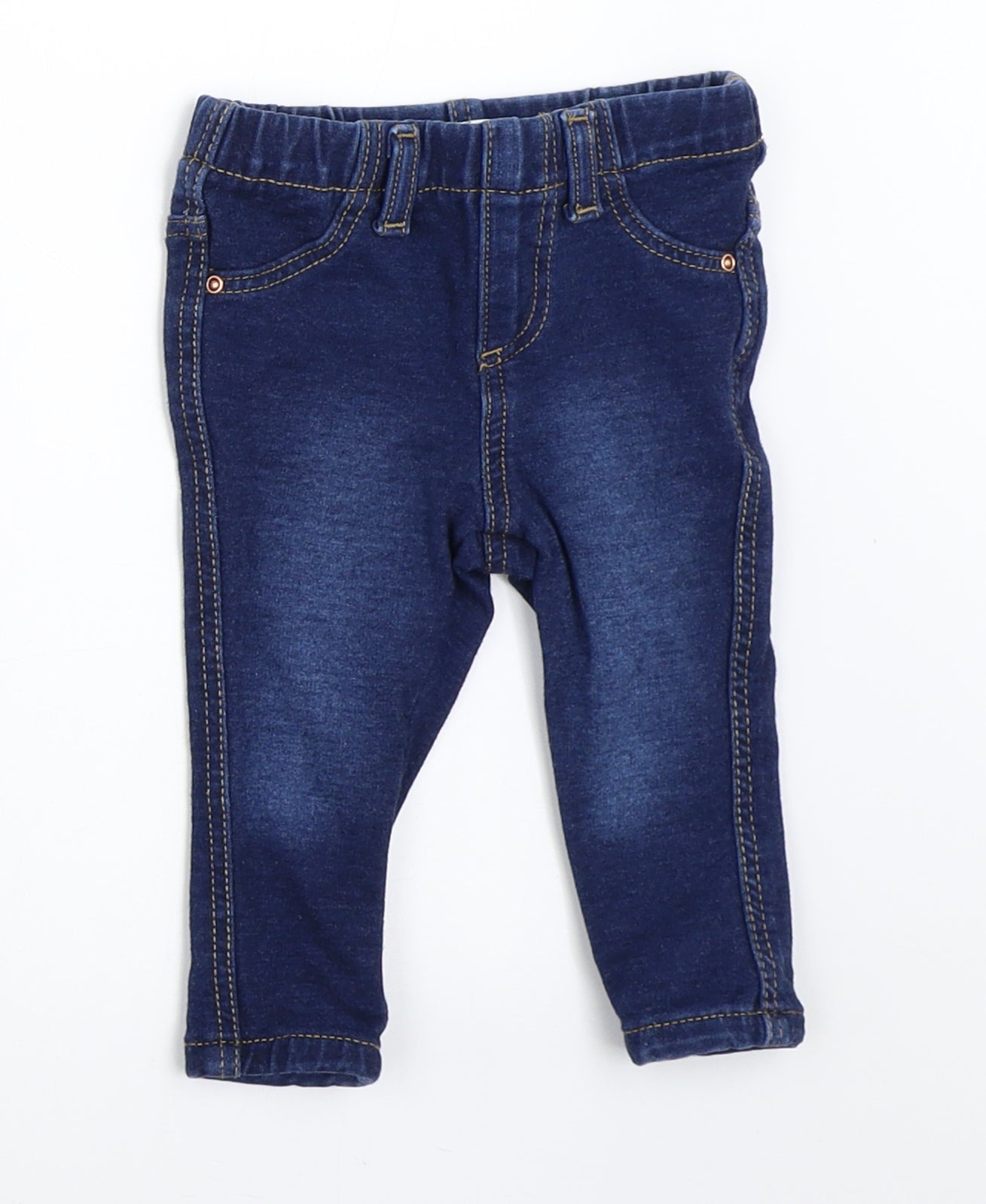 Primark Girls Blue  Denim Capri Jeans Size 6-9 Months
