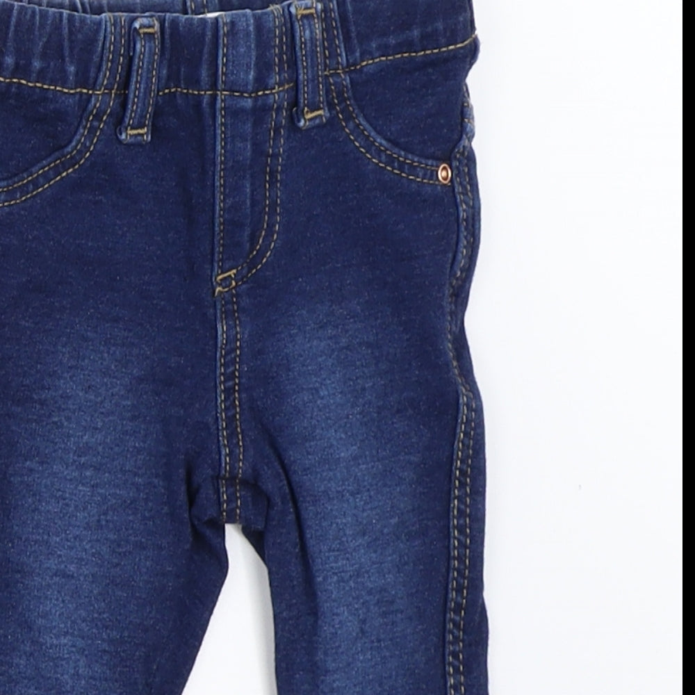Primark Girls Blue  Denim Capri Jeans Size 6-9 Months