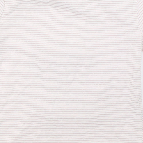 NEXT Girls Pink Striped  Basic T-Shirt Size 7 Years