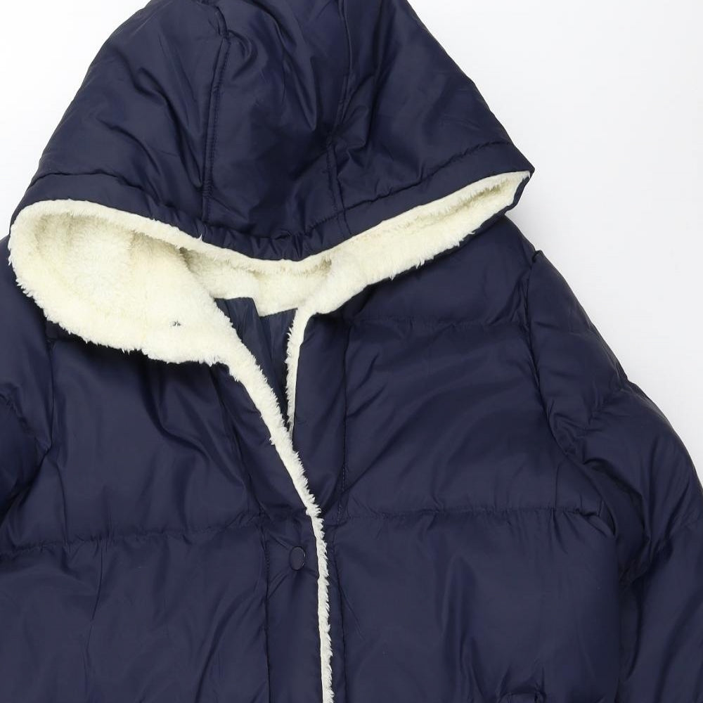 Brave Soul Womens Blue   Puffer Jacket Coat Size XL