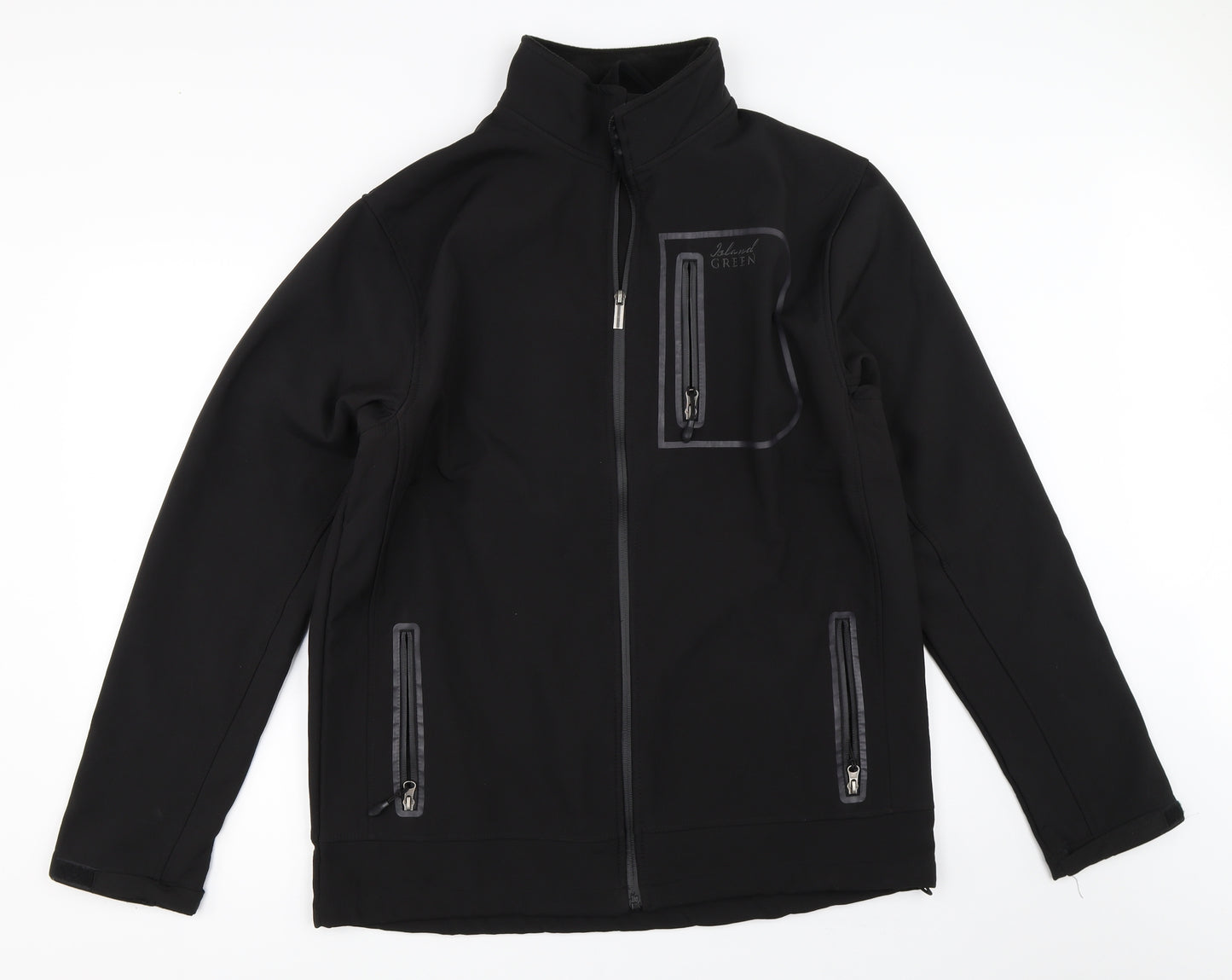 Island Green Mens Black   Jacket Coat Size XL