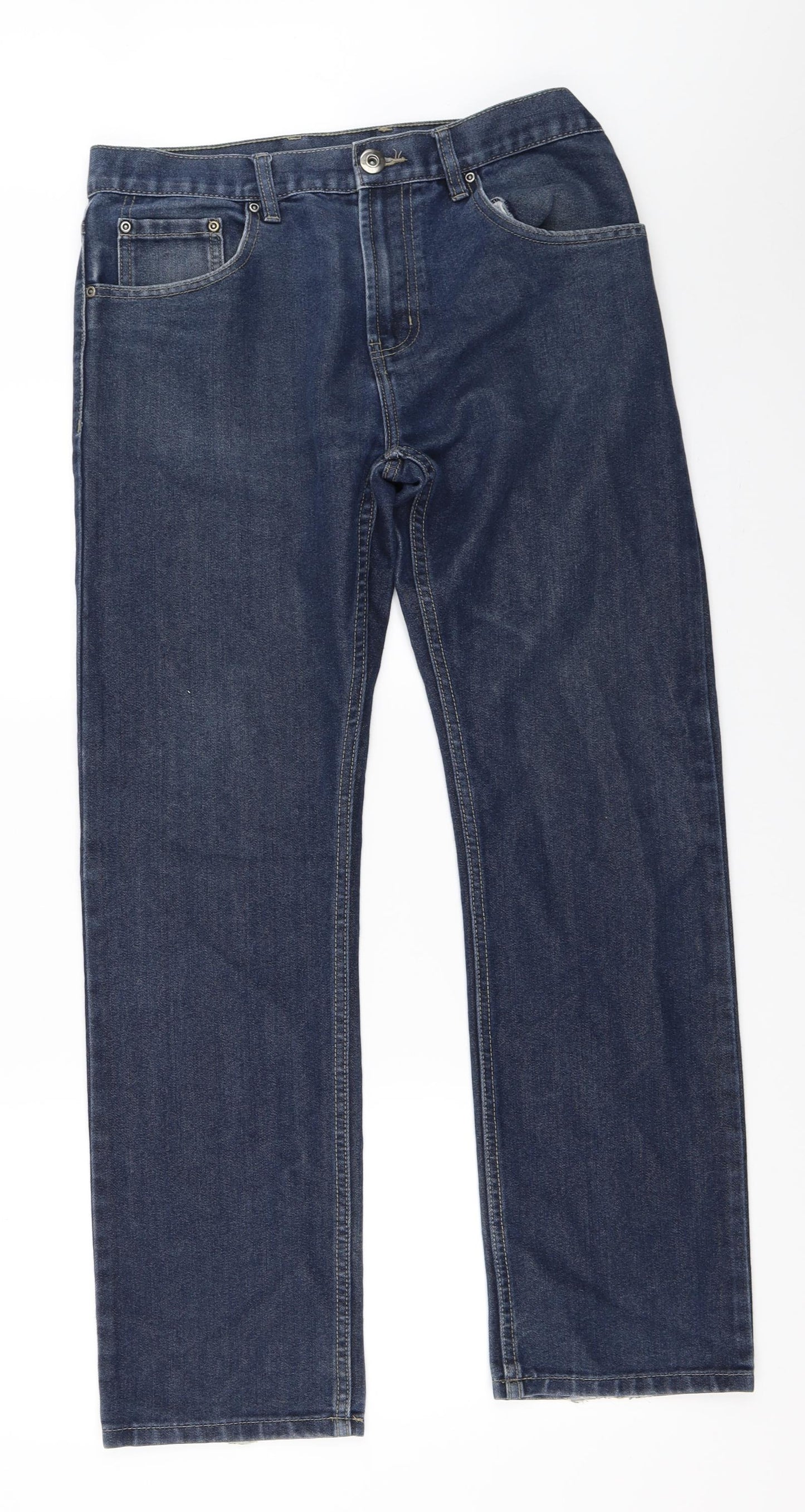 Preworn Mens Blue  Denim Straight Jeans Size 32 in L32 in