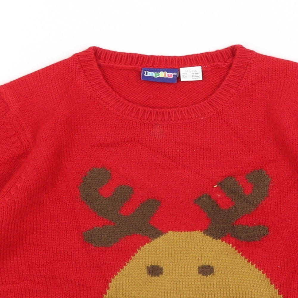 Lupilu Boys Red   Pullover Jumper Size 5-6 Years  - Reindeer