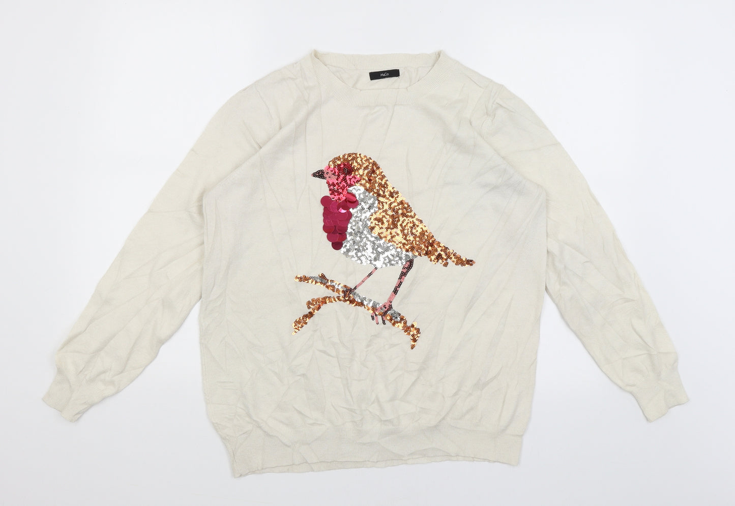 M&Co Womens Ivory   Pullover Jumper Size 16  - Robin