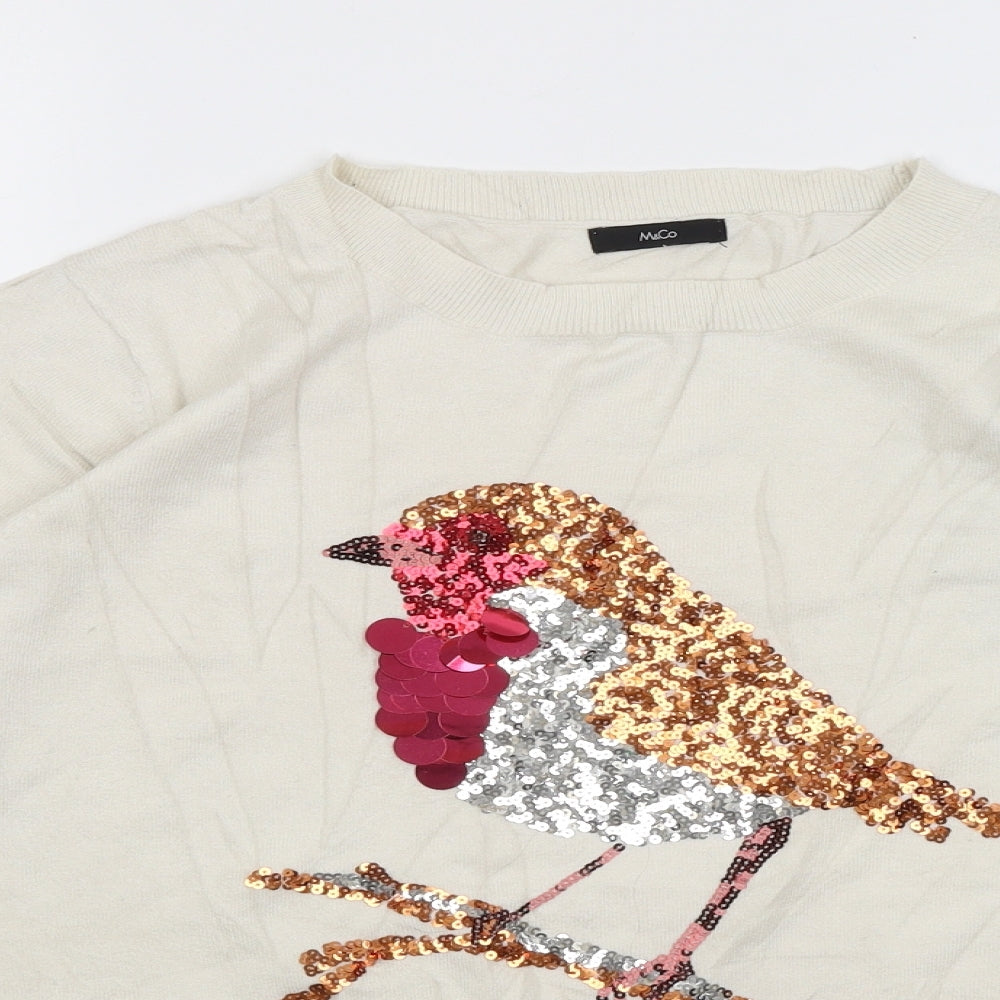 M&Co Womens Ivory   Pullover Jumper Size 16  - Robin