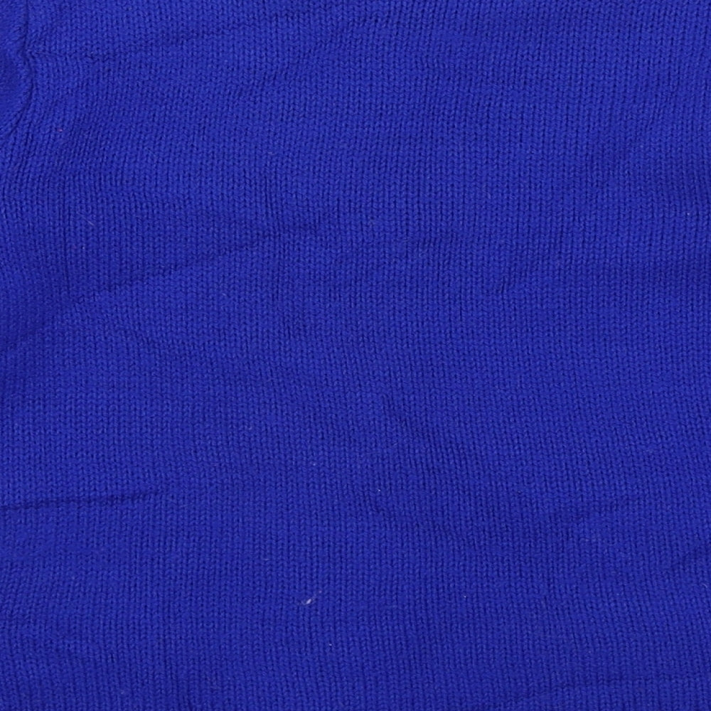 Preworn Girls Blue   Pullover Jumper Size 7-8 Years  - Santa