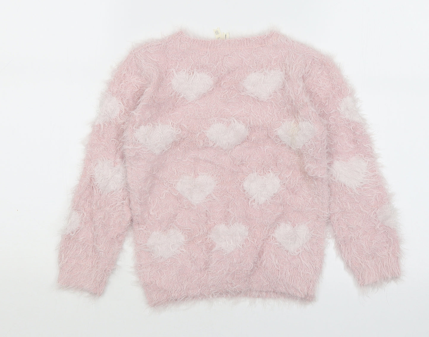 Young Dimension Girls Pink   Pullover Jumper Size 7-8 Years  - Hearts