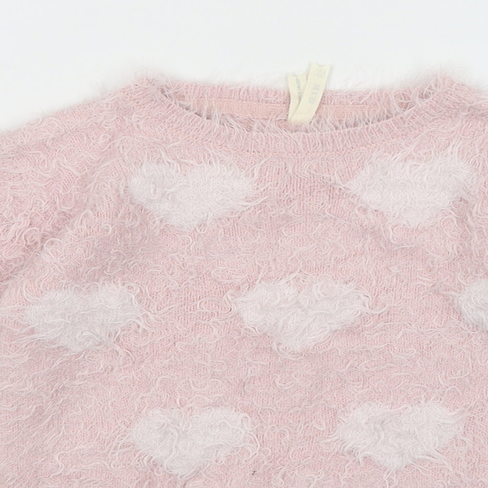 Young Dimension Girls Pink   Pullover Jumper Size 7-8 Years  - Hearts