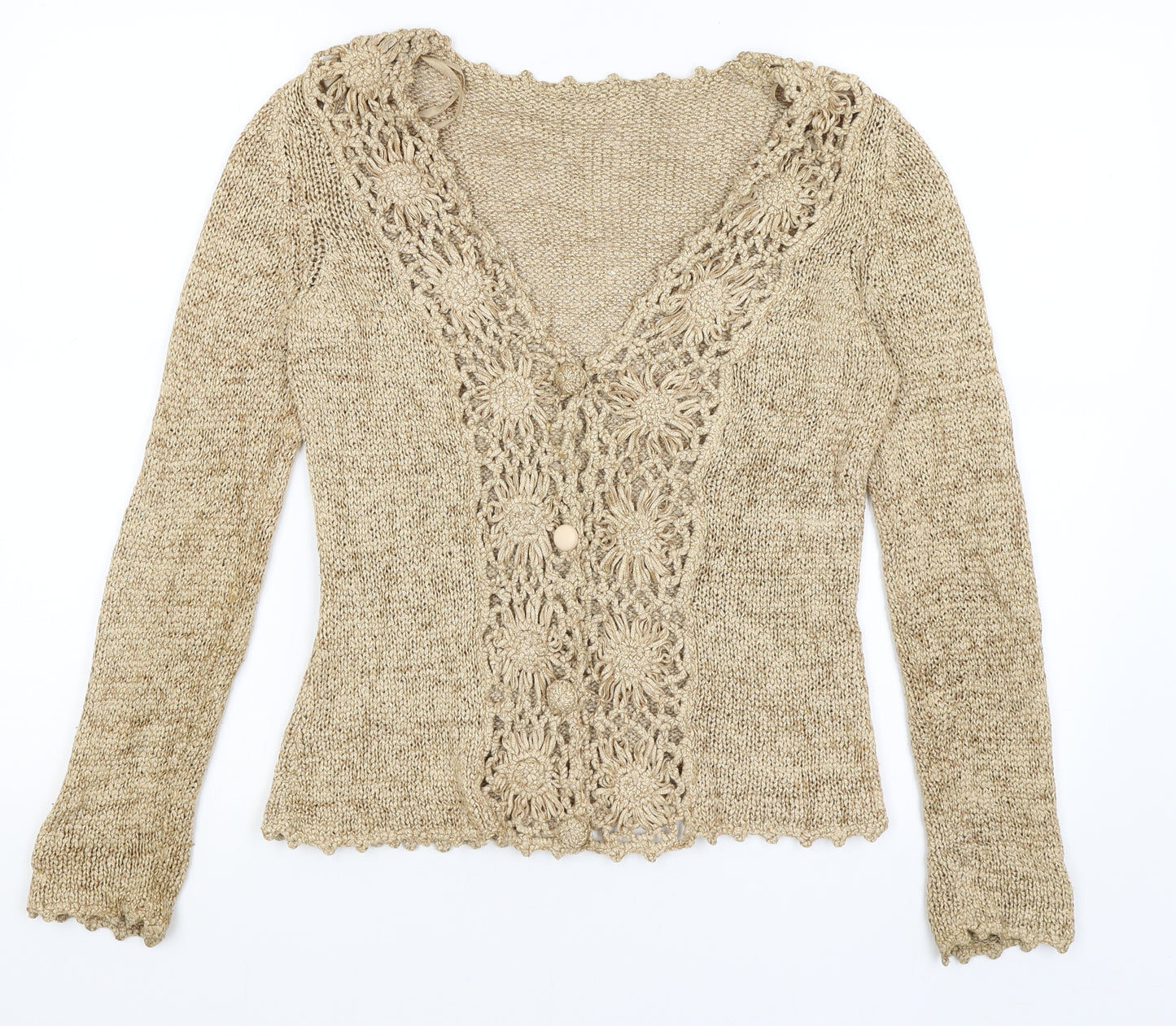 Per Una Womens Gold   Cardigan Jumper Size S