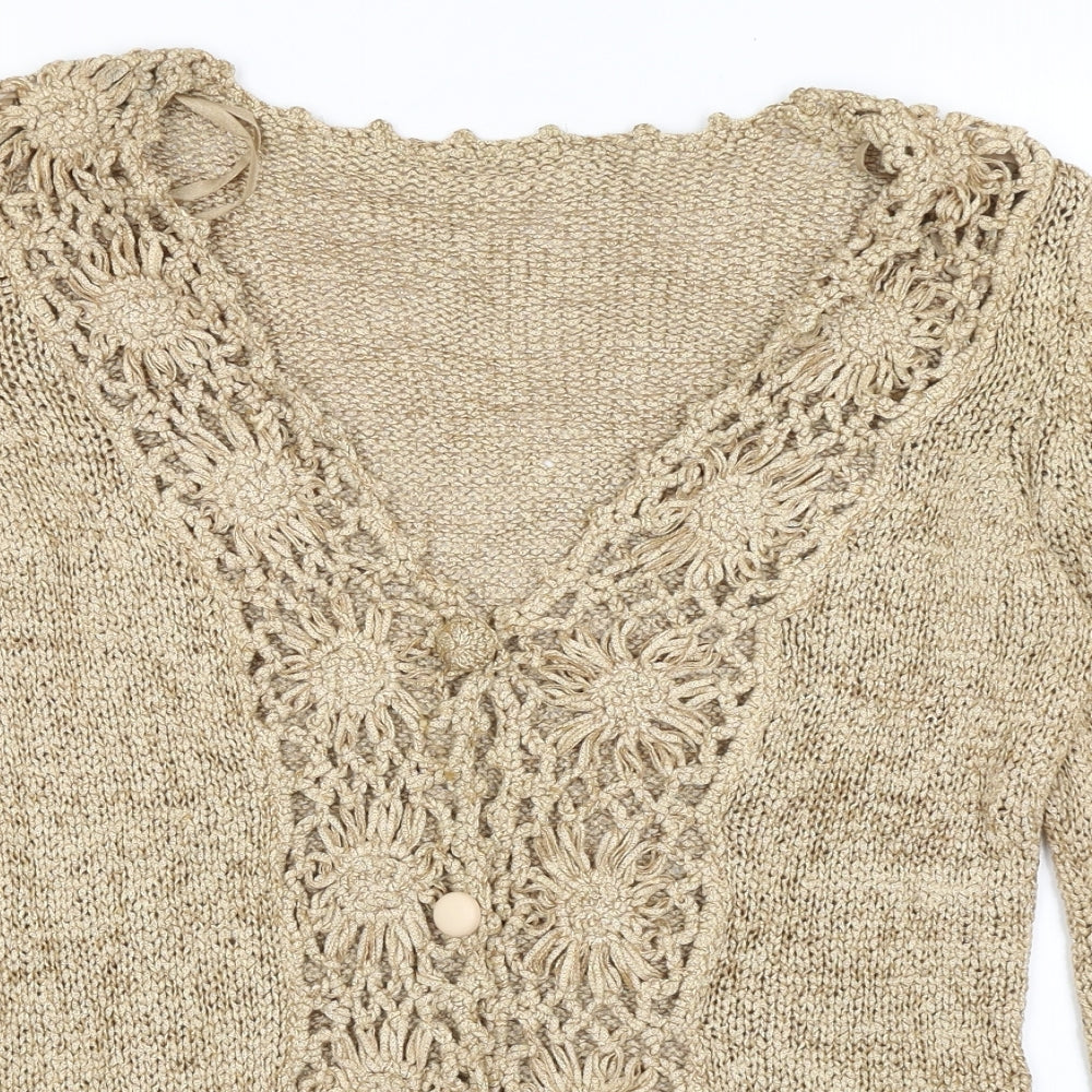Per Una Womens Gold   Cardigan Jumper Size S