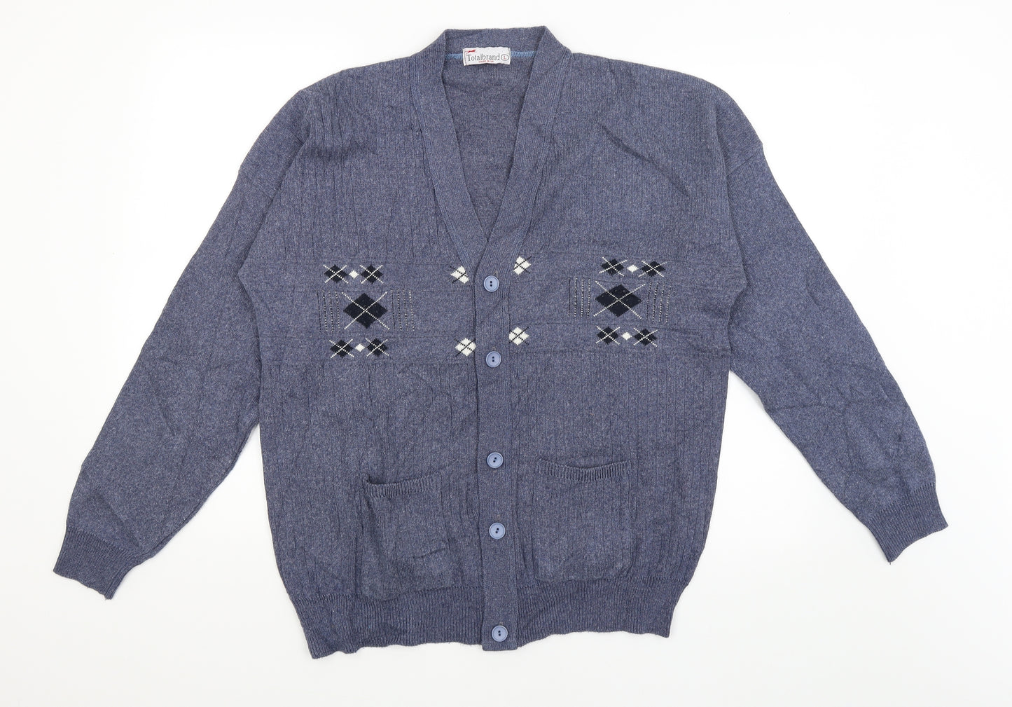 Total Brand Mens Blue   Cardigan Jumper Size L