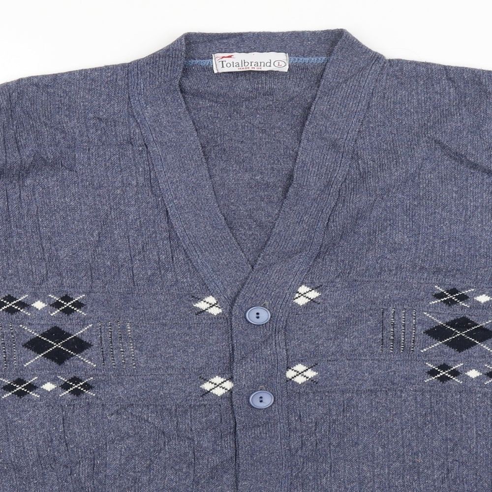Total Brand Mens Blue   Cardigan Jumper Size L