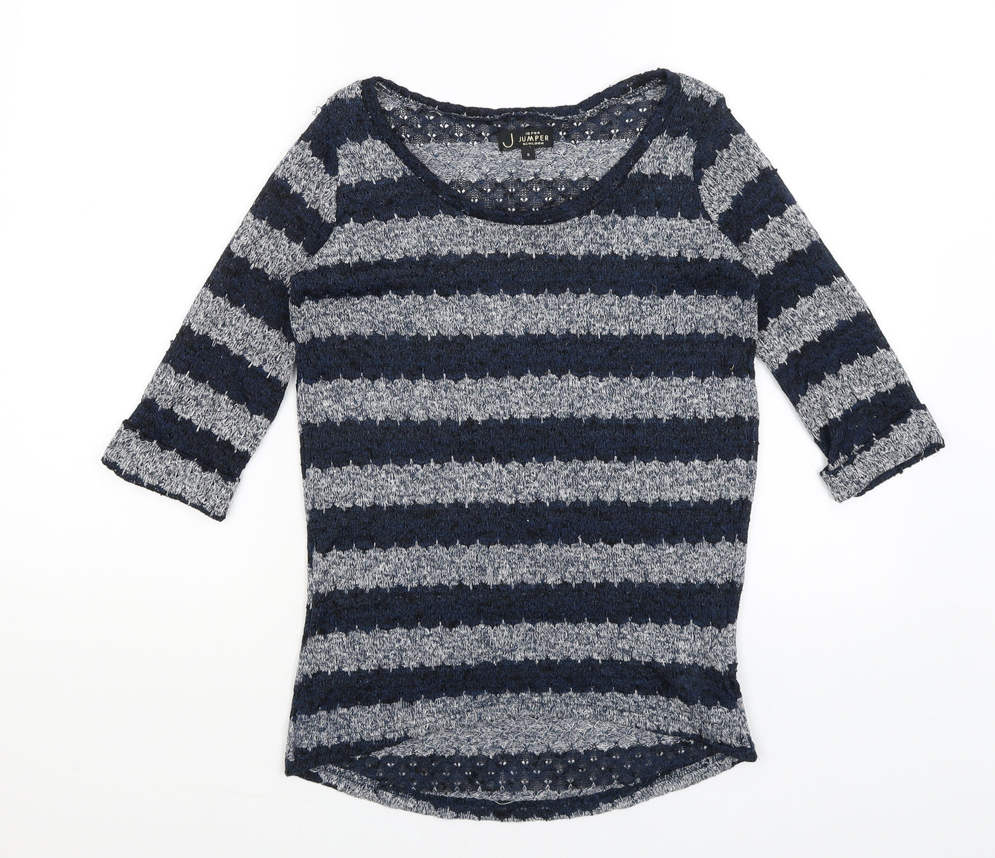 New Look Womens Blue Striped  Pullover Jumper Size 8