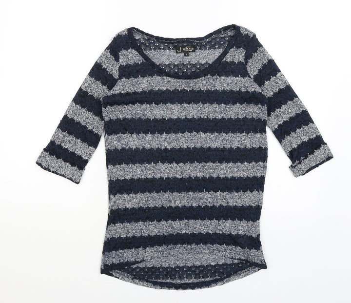 New Look Womens Blue Striped  Pullover Jumper Size 8