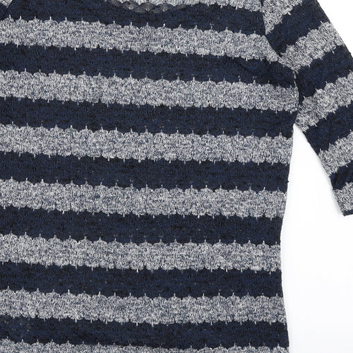 New Look Womens Blue Striped  Pullover Jumper Size 8