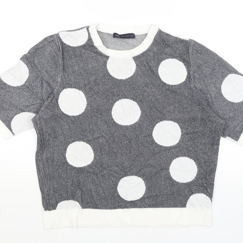 M&S Womens Blue Polka Dot  Pullover Jumper Size 18