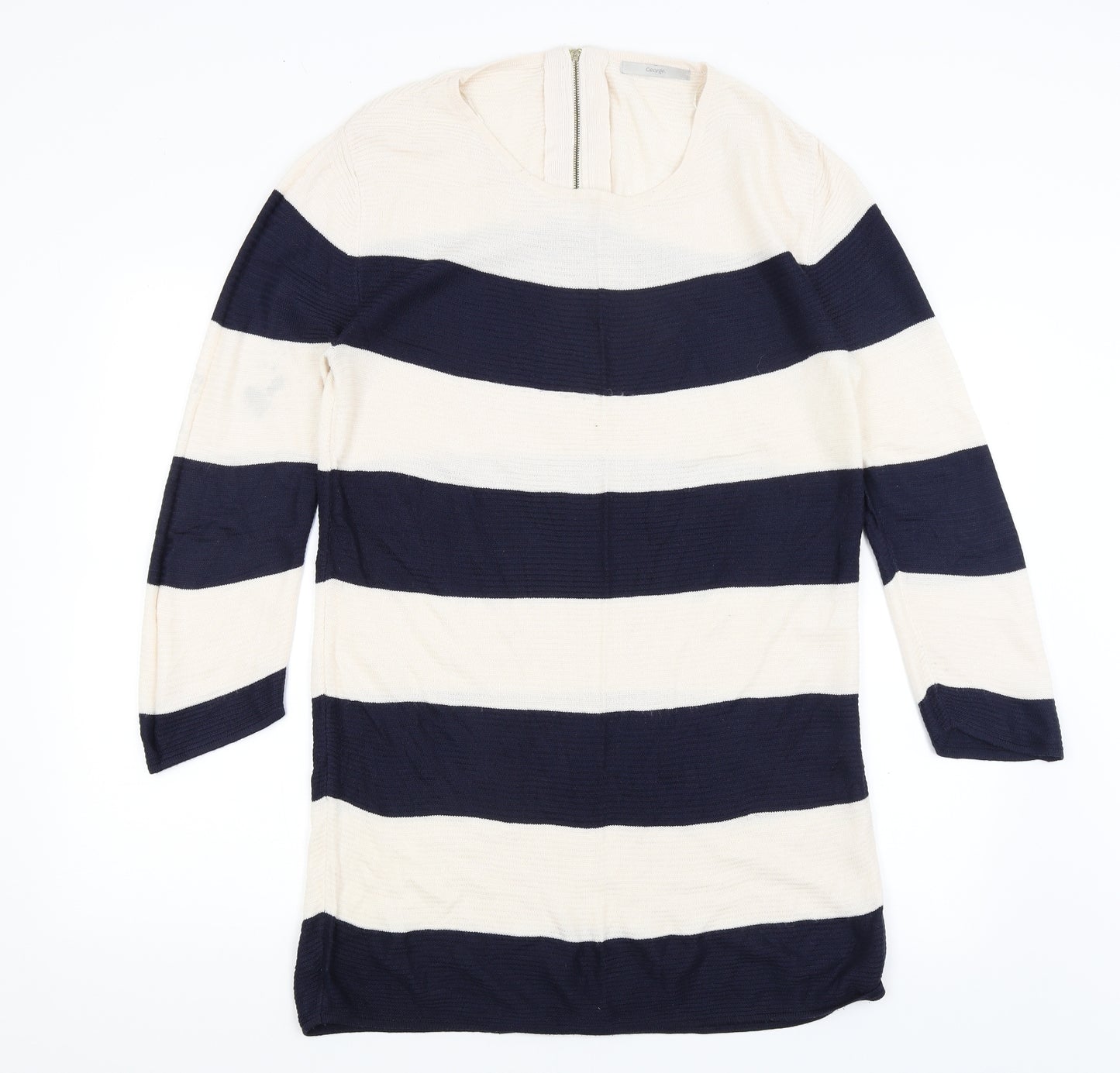 George Womens Ivory Striped  Basic T-Shirt Size 8