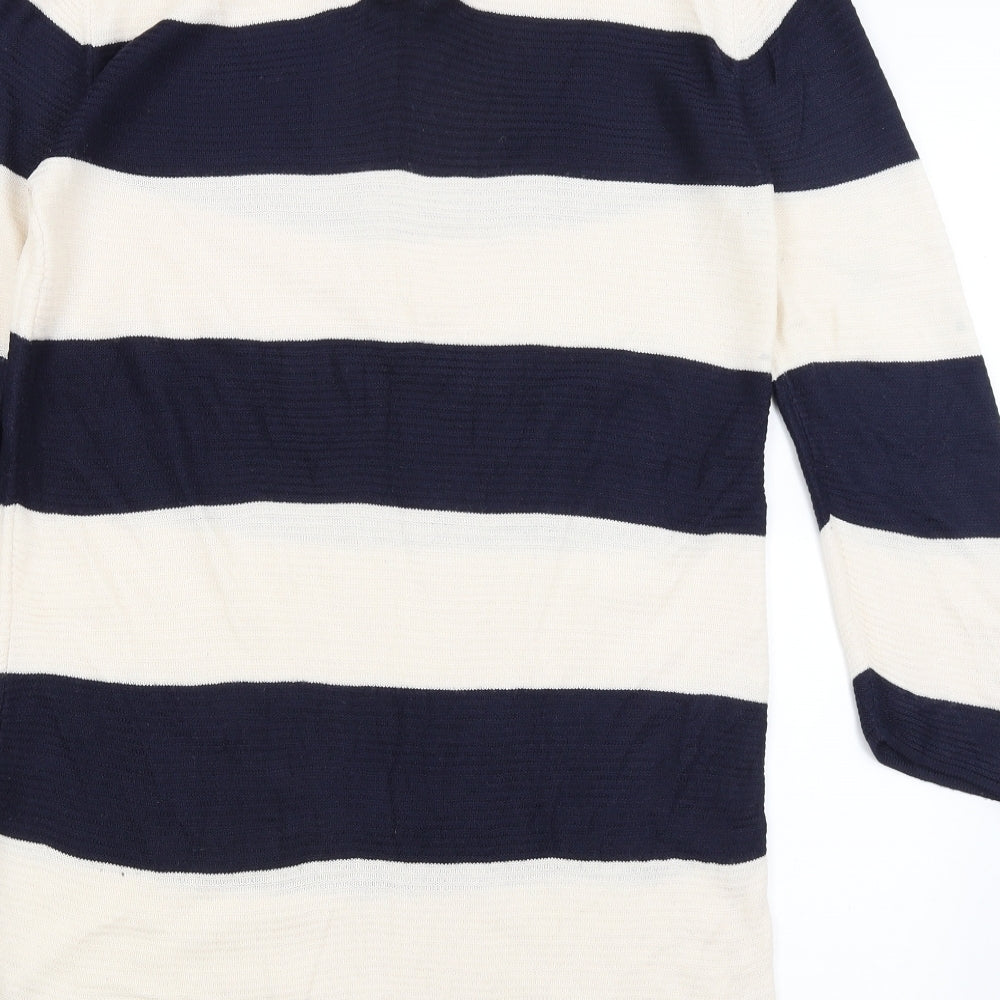 George Womens Ivory Striped  Basic T-Shirt Size 8