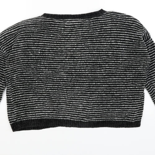Romeo & Juliet Couture Womens Black Striped  Pullover Jumper Size S