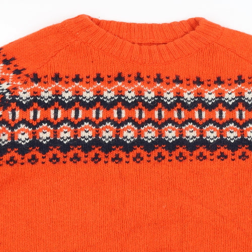 H&M Mens Orange Geometric  Pullover Jumper Size L