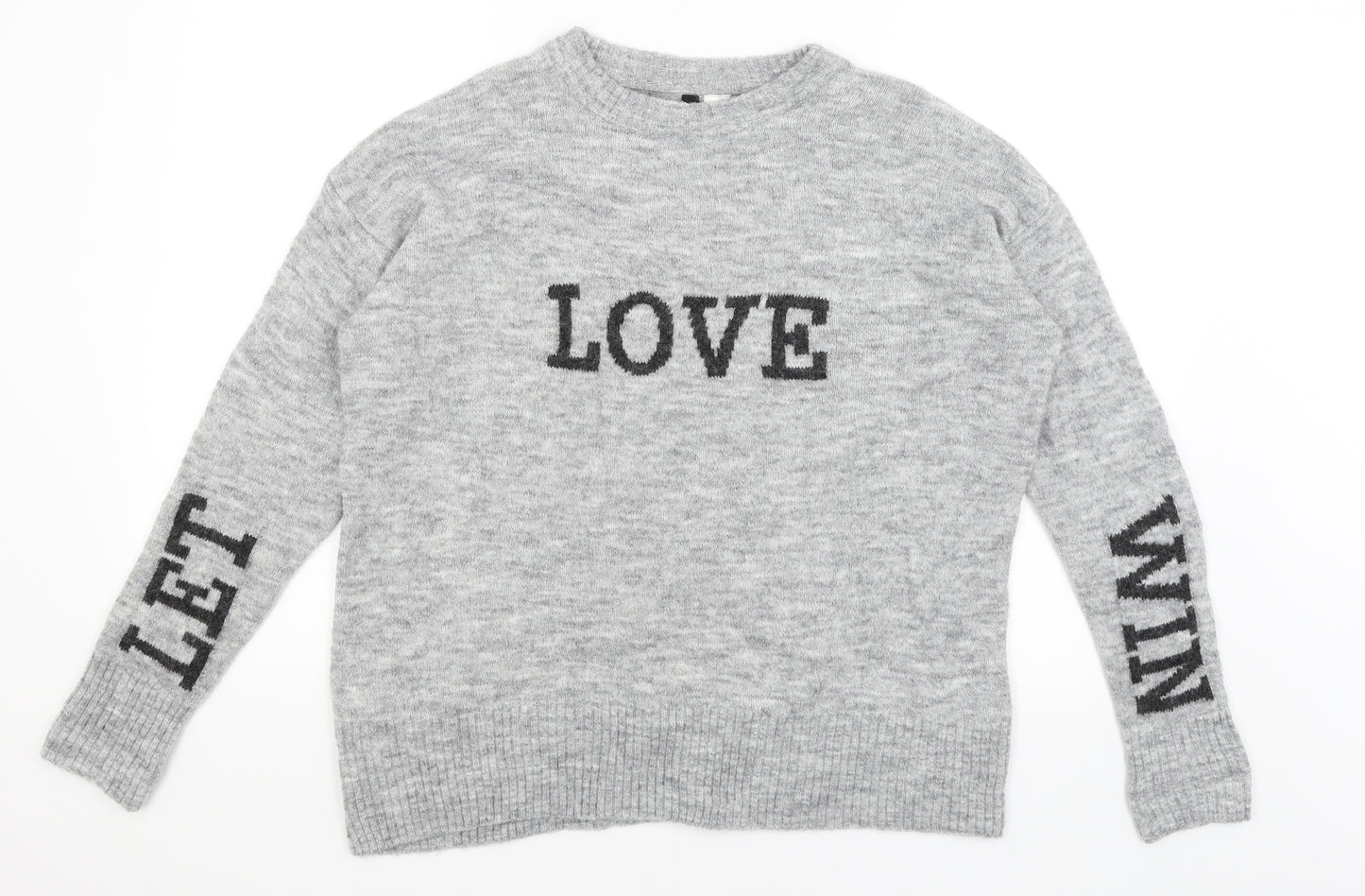 Divided Womens Grey   Pullover Jumper Size S  - Let Love Win