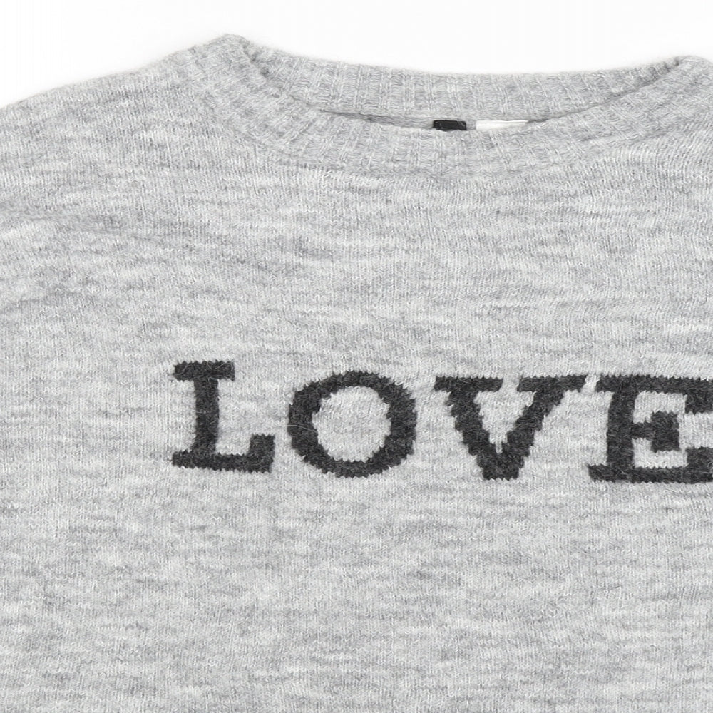 Divided Womens Grey   Pullover Jumper Size S  - Let Love Win