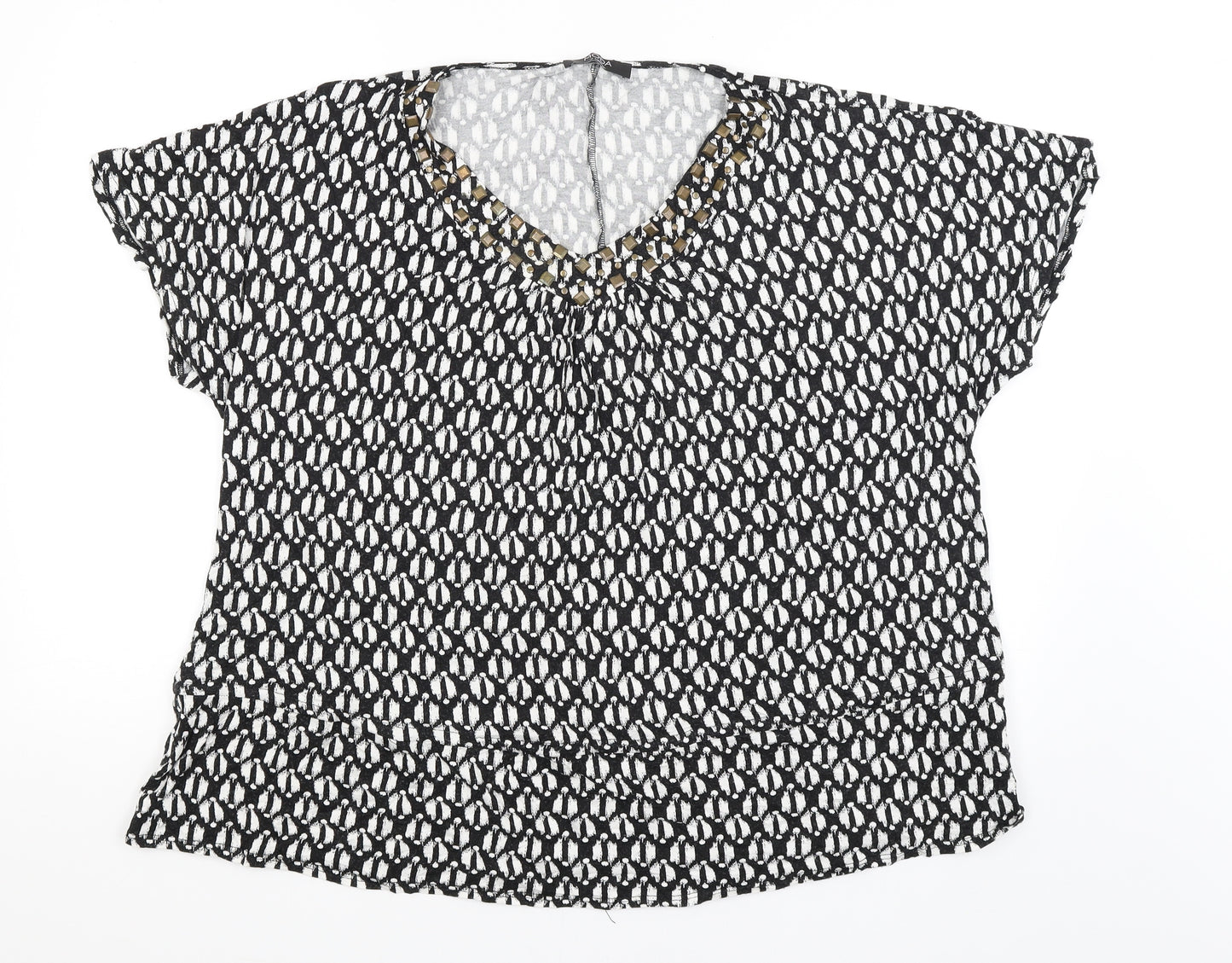 George Womens Black   Basic T-Shirt Size 14