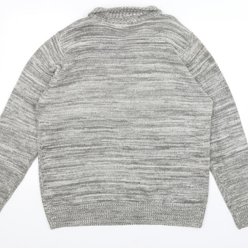 George Mens Grey   Henley Jumper Size L