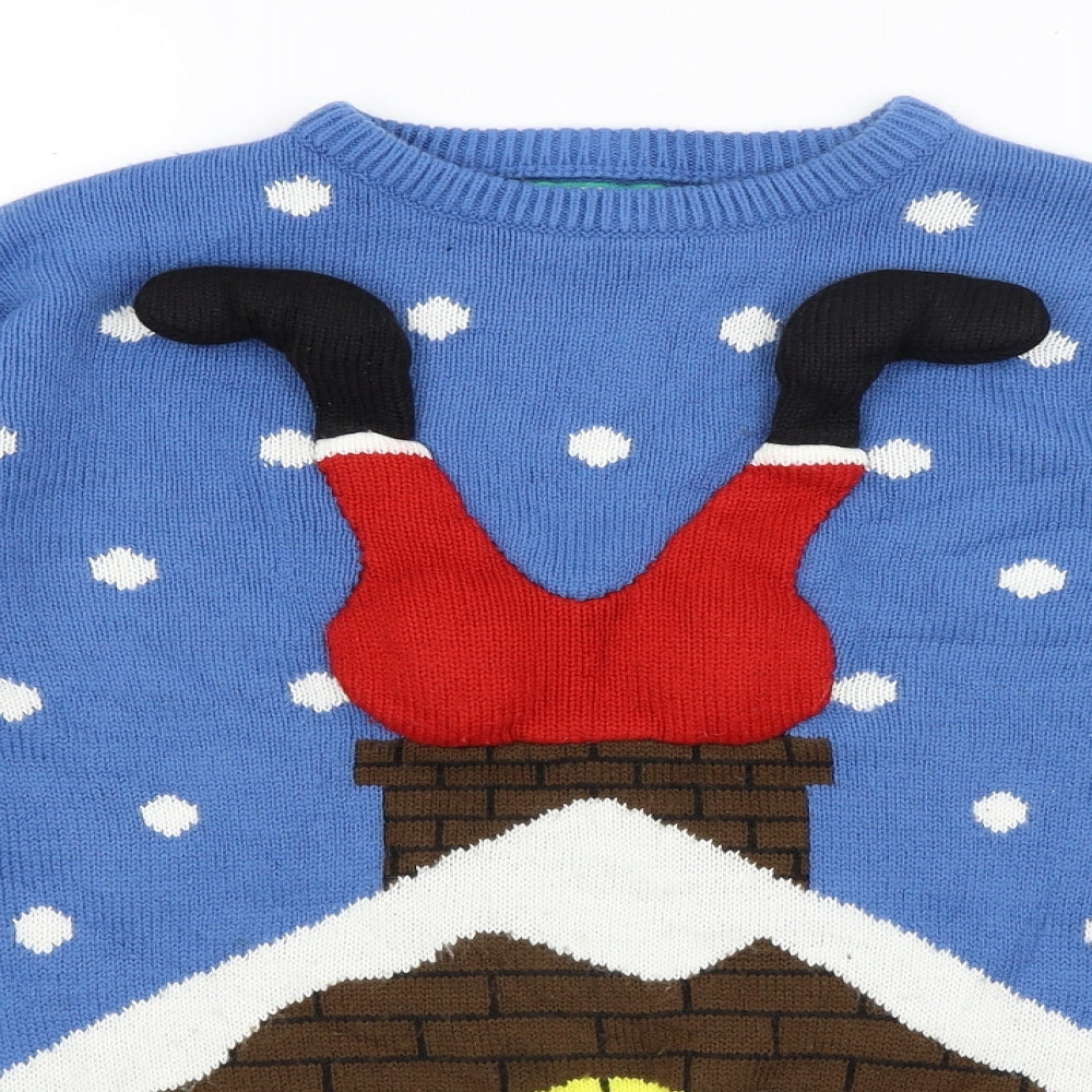 Cedar Wood State Mens Blue   Pullover Jumper Size L  - Christmas