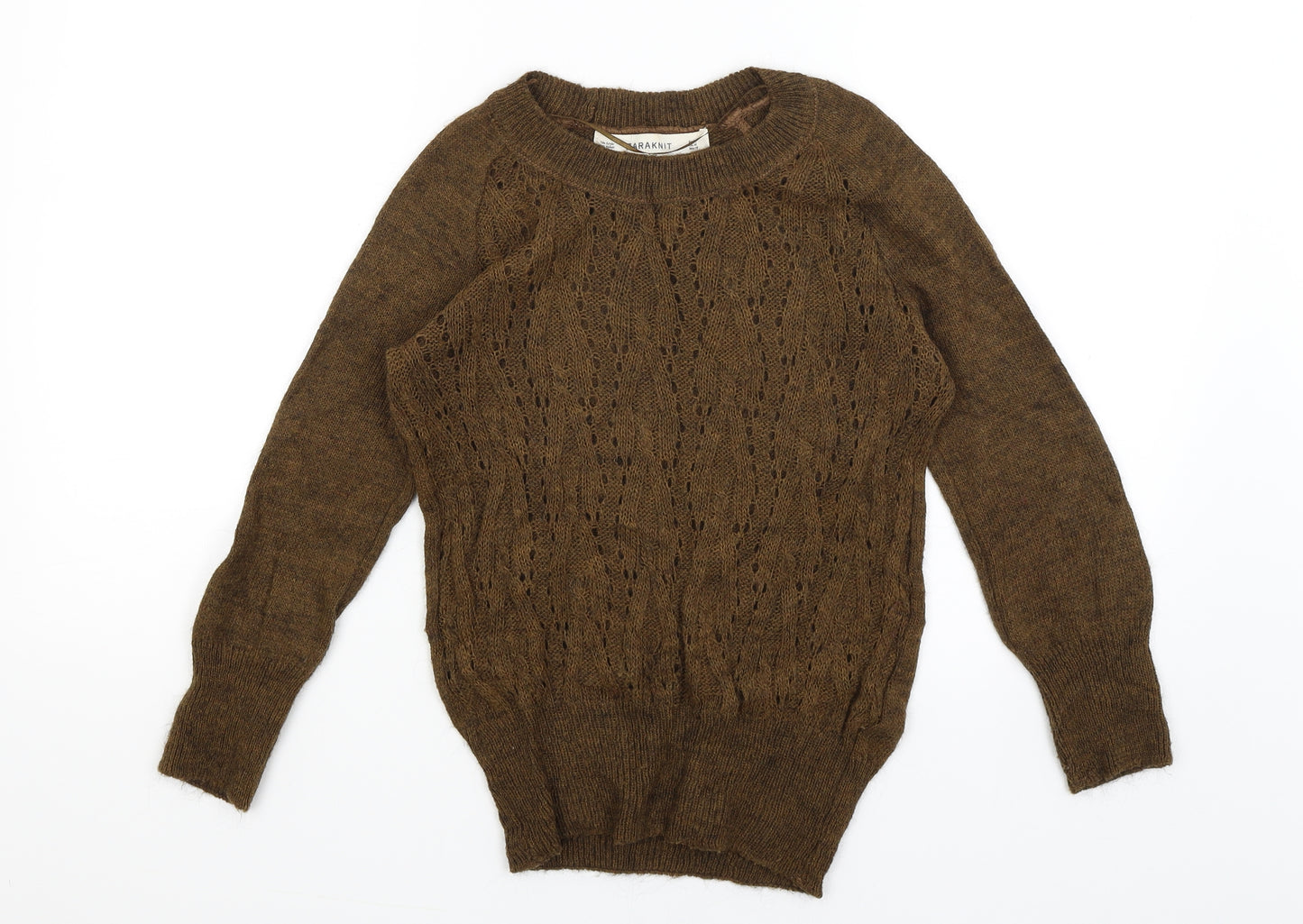 Zara Knit Womens Brown   Pullover Jumper Size M