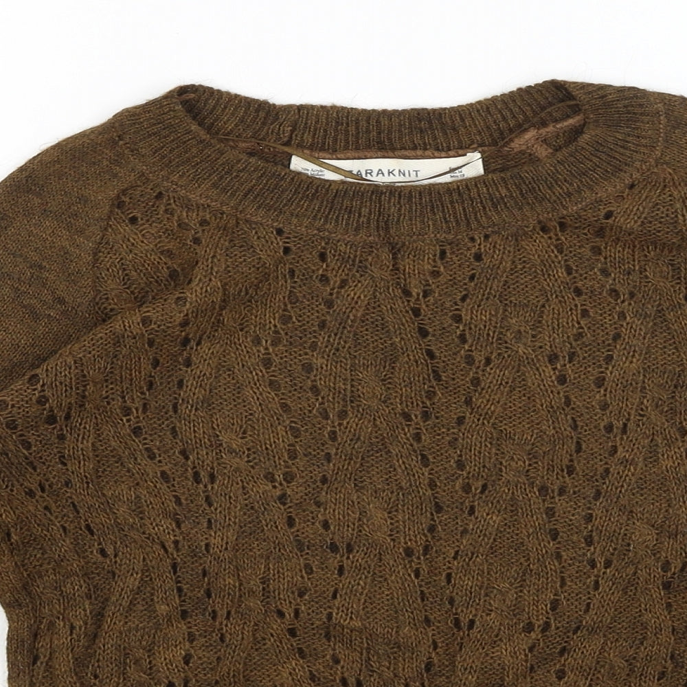 Zara Knit Womens Brown   Pullover Jumper Size M
